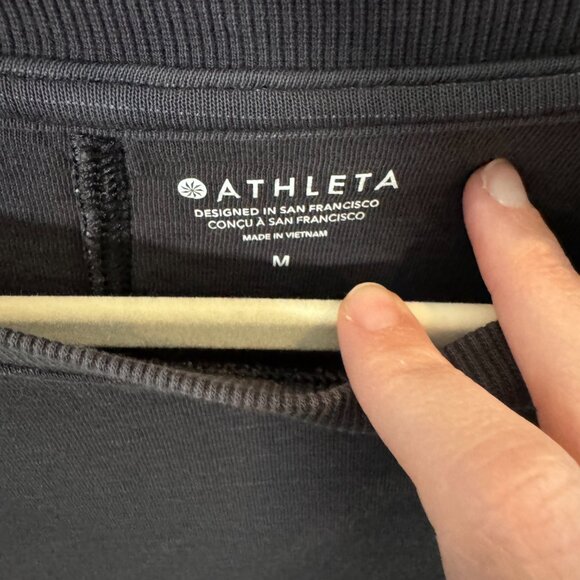 Athleta Sundown Sweatshirt 2.0 Dark Gray Medium Long Sleeve Crewneck Relaxed Fit - Picture 7 of 7